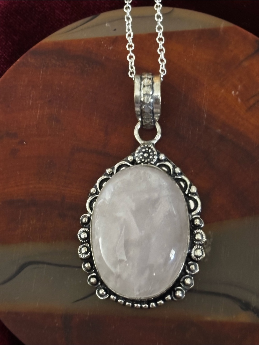 Artesian, handcrafted, sterling silver quartz necklace